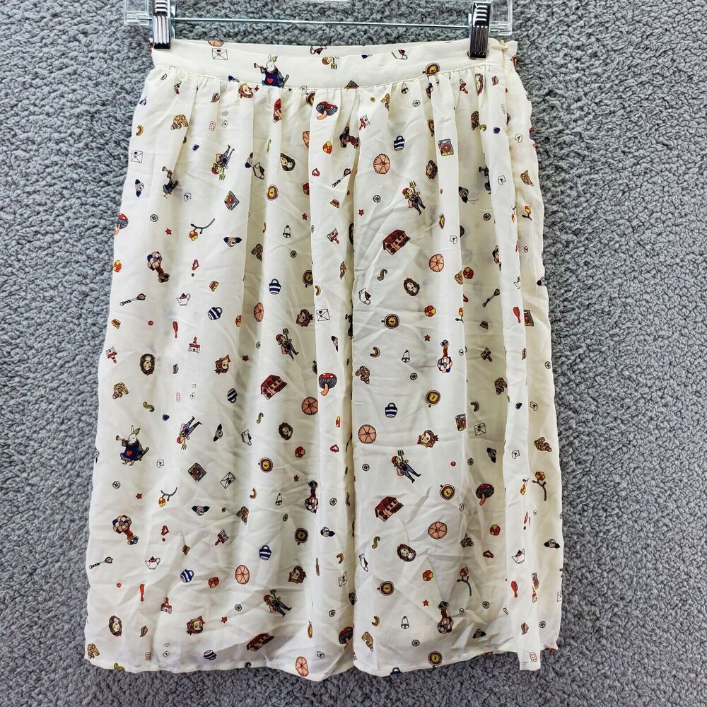 The Moon Womens Size Small Skirt White Mushroom Brush Rabbit Camera Envelope